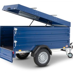 STEMA Blue Man 850 kg Deckelanhänger groß gebremst 2070 x 1080 x 890 mm Querträger für Fahrradträger - 100 km/h Urlaubsanhänger abschließbar