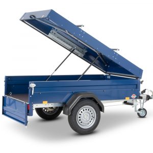 STEMA Blue Man 850 kg Deckelanhänger klein gebremst 2070 x 1080 x 530 mm Querträger für Fahrradträger - 100 km/h Urlaubsanhänger abschließbar