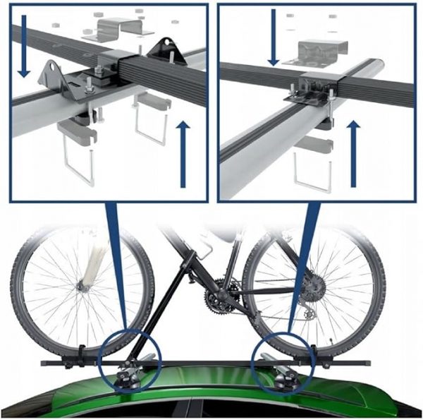 Fahrradträger Dachträger Profilschiene Relingträger Halter abschließbar Grundträger XXL – Bild 4