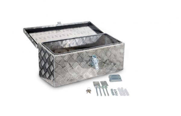 Deichselbox Staubox groß Alu-Warzenblech 760 x 335 x 245 mm abschließbar mit integriertem Schloss