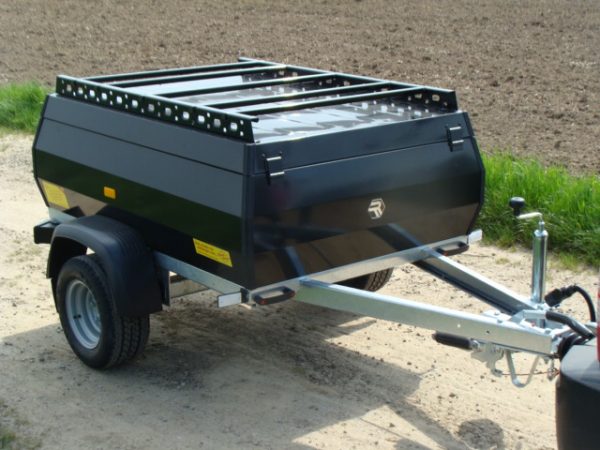 STEMA RETRO 850 kg schwarz mit Dachreling Deckelanhänger/Campinganhänger gebremst 1470 x 1070 x 400 mm - 100 km/h Urlaubsanhänger abschließbar Stahlfelgen 195/55 R10C – Bild 6