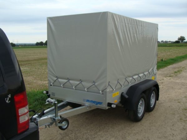 wm meyer BT 2025/126 Alu 2510 x 1260 x 1500 mm Plane + Spriegel Alu Plananhänger 2000 kg gebremst 100 km/h möglich